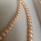 Dawnlit Peach Glow · Cultured Freshwater Pearl Necklace
