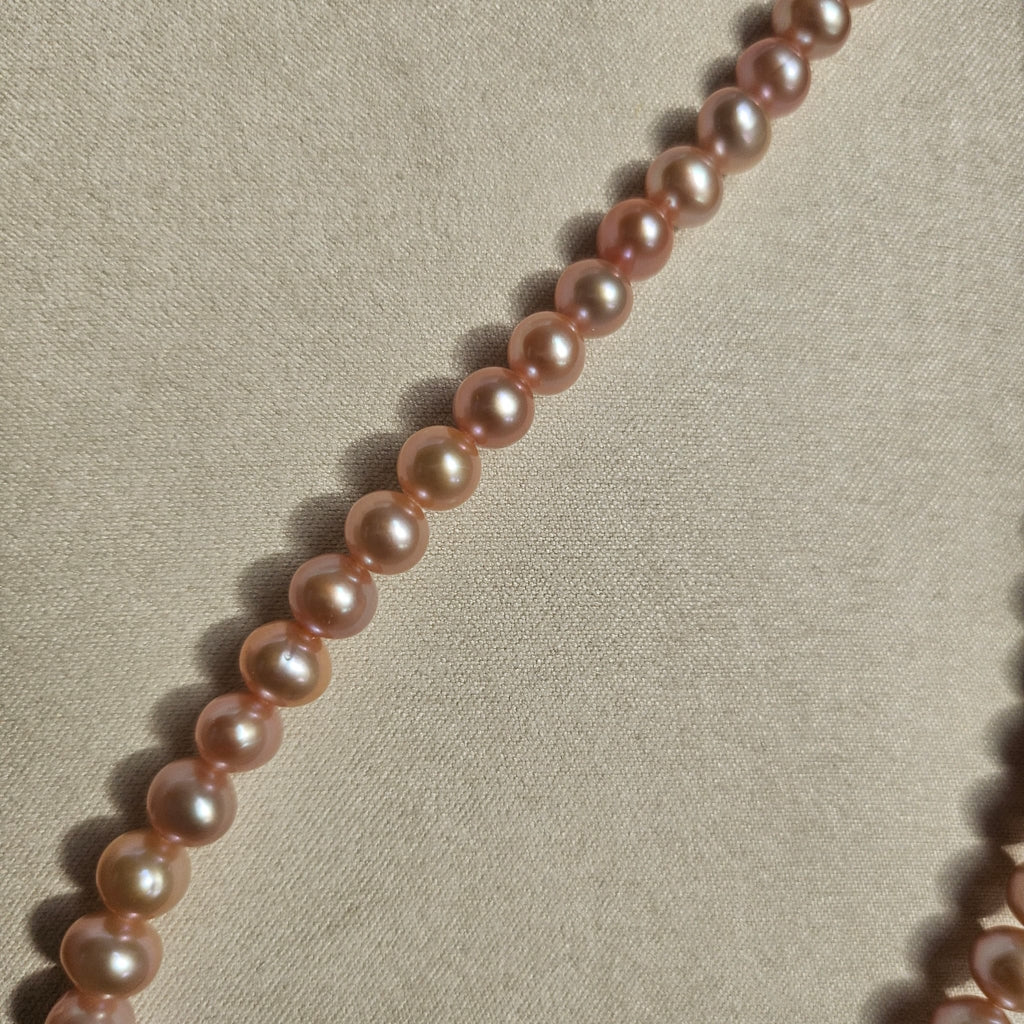 Apricot Blush  Cultured Freshwater Pearl Necklace