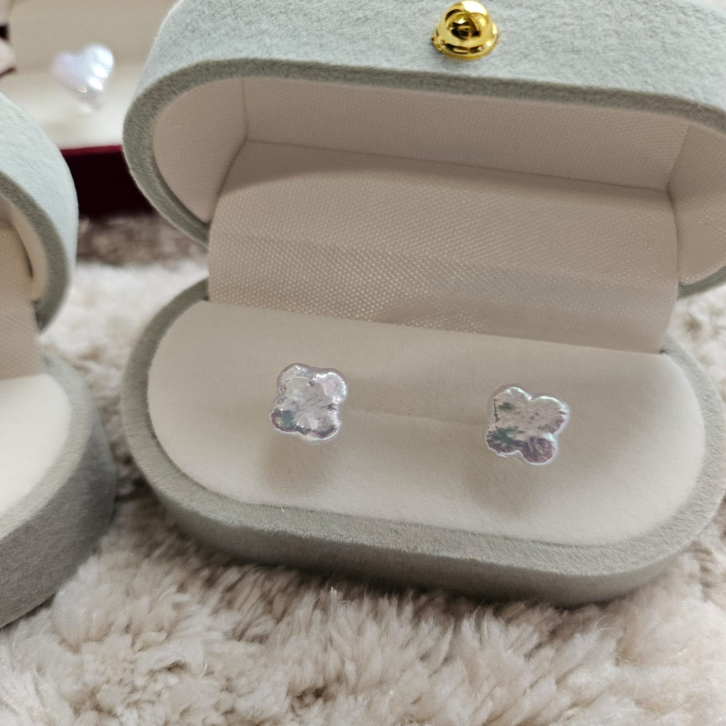 Little Luck · Baroque Clover Freshwater Pearl Stud Earrings