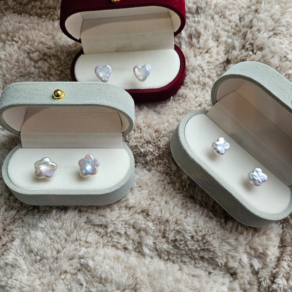Little Luck · Baroque Clover Freshwater Pearl Stud Earrings