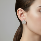 Starlight Glow · Baroque Star Freshwater Pearl Stud Earrings