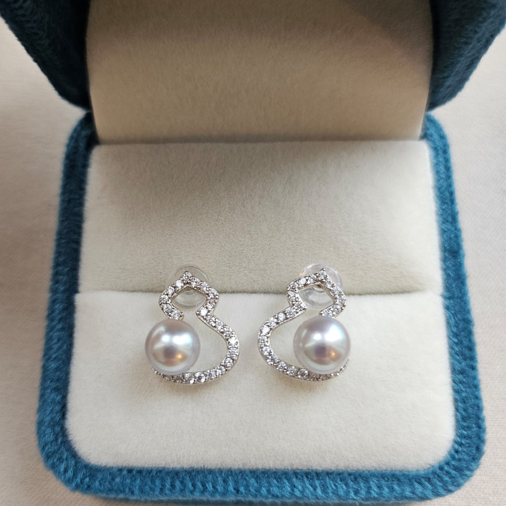 Fortune Gourd · Akoya Pearl Drop Earrings