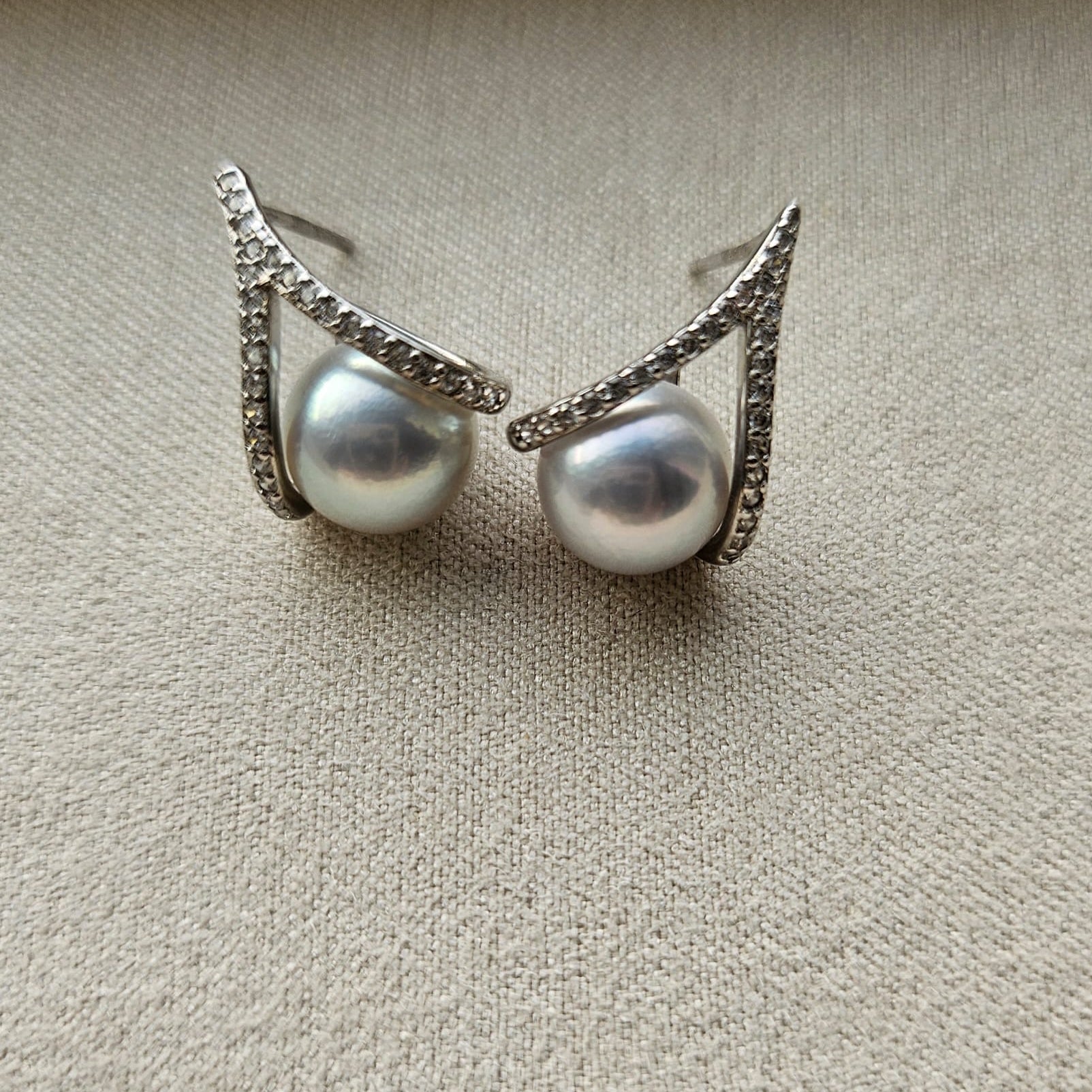 Crescent Akoya Pearl Earrings