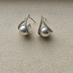 Crescent Akoya Pearl Earrings