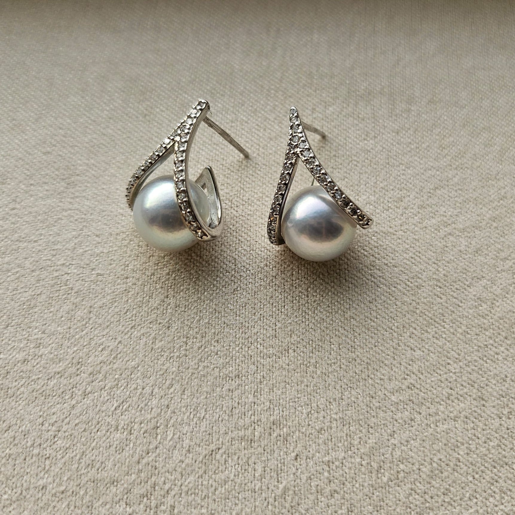 Crescent Akoya Pearl Earrings