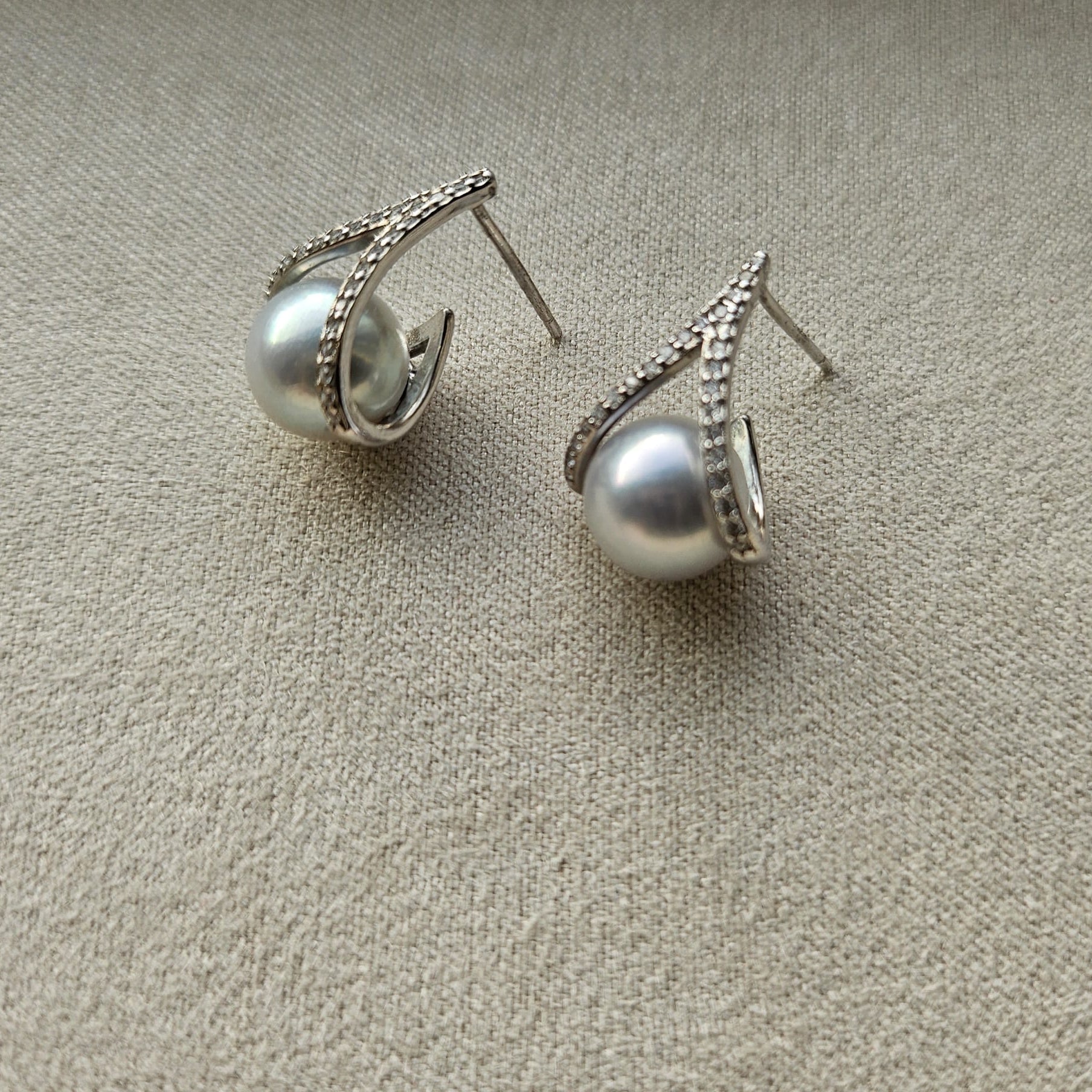 Crescent Akoya Pearl Earrings