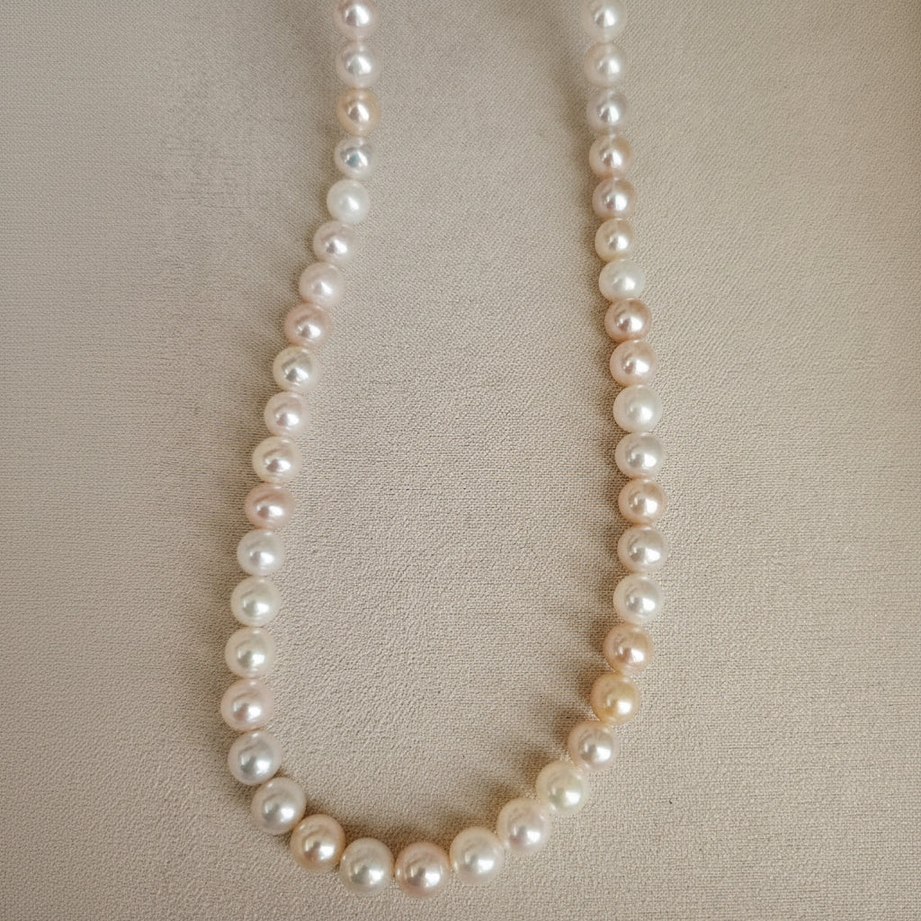 5–6 mm Pastel Freshwater Pearl Necklace with Silver Clasp