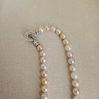 5–6 mm Pastel Freshwater Pearl Necklace with Silver Clasp