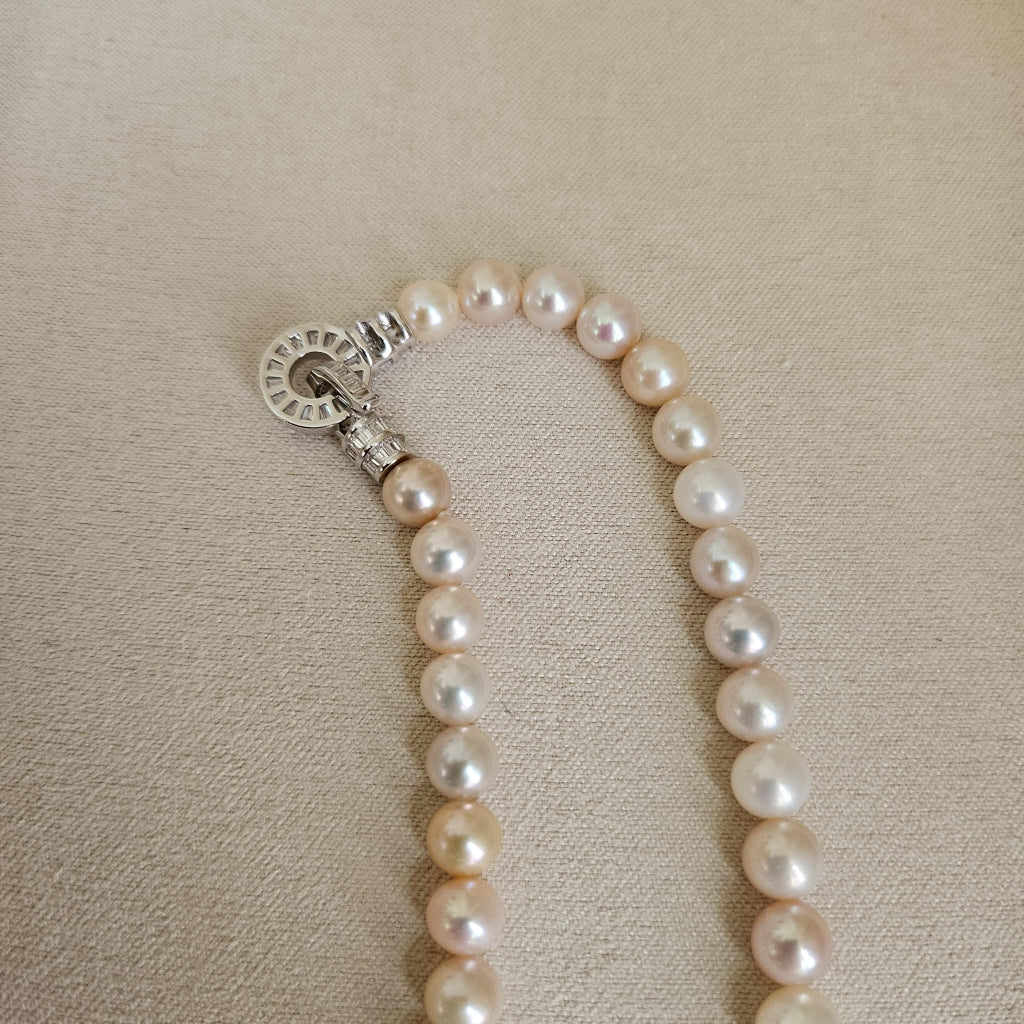 5–6 mm Pastel Freshwater Pearl Necklace with Silver Clasp