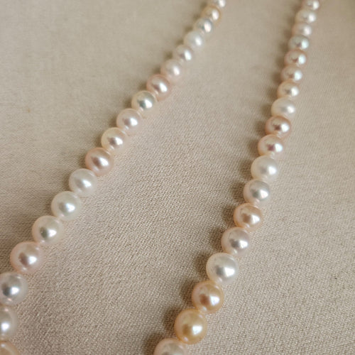 5–6 mm Pastel Freshwater Pearl Necklace with Silver Clasp
