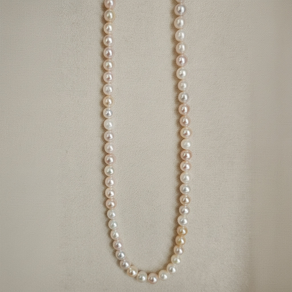 5–6 mm Pastel Freshwater Pearl Necklace with Silver Clasp