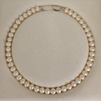 8.5–9.5 mm White Freshwater Pearl Necklace, 40 cm, Silver Clasp