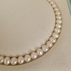 8.5–9.5 mm White Freshwater Pearl Necklace, 40 cm, Silver Clasp
