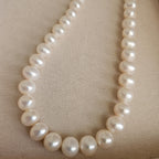 8.5–9.5 mm White Freshwater Pearl Necklace, 40 cm, Silver Clasp