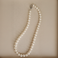 8.5–9.5 mm White Freshwater Pearl Necklace, 40 cm, Silver Clasp