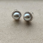 Halo Akoya Pearl Studs