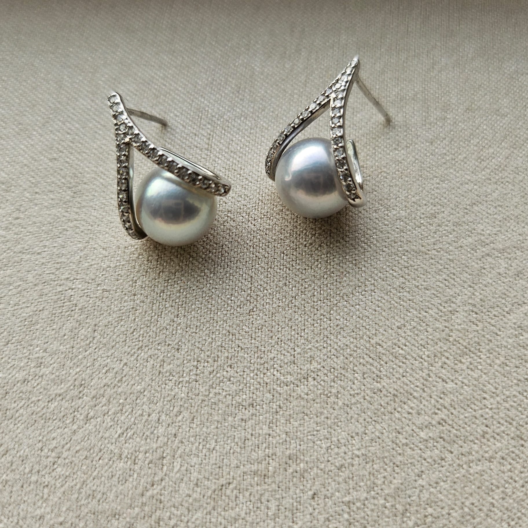 Crescent Akoya Pearl Earrings