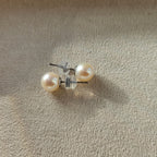 Soft White Glow ·  Freshwater Pearl Stud Earrings