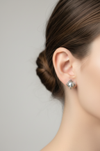 Framed Gleam · 7–8mm Akoya Pearl 3‑Way Stud Earrings