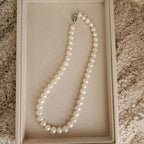 8.5–9.5 mm White Freshwater Pearl Necklace, 40 cm, Silver Clasp
