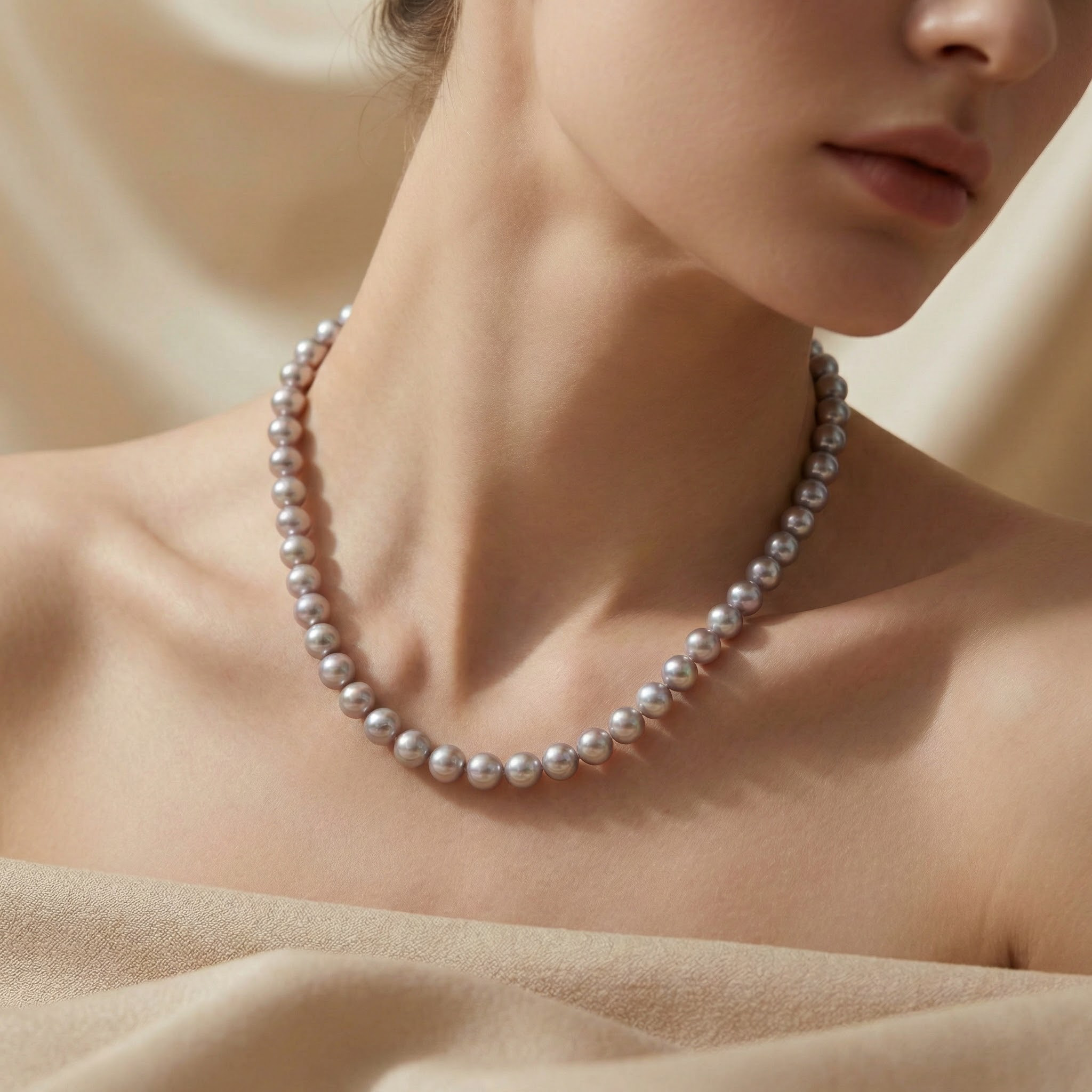 Misty Lilac · 5–6mm Freshwater Pearl Necklace