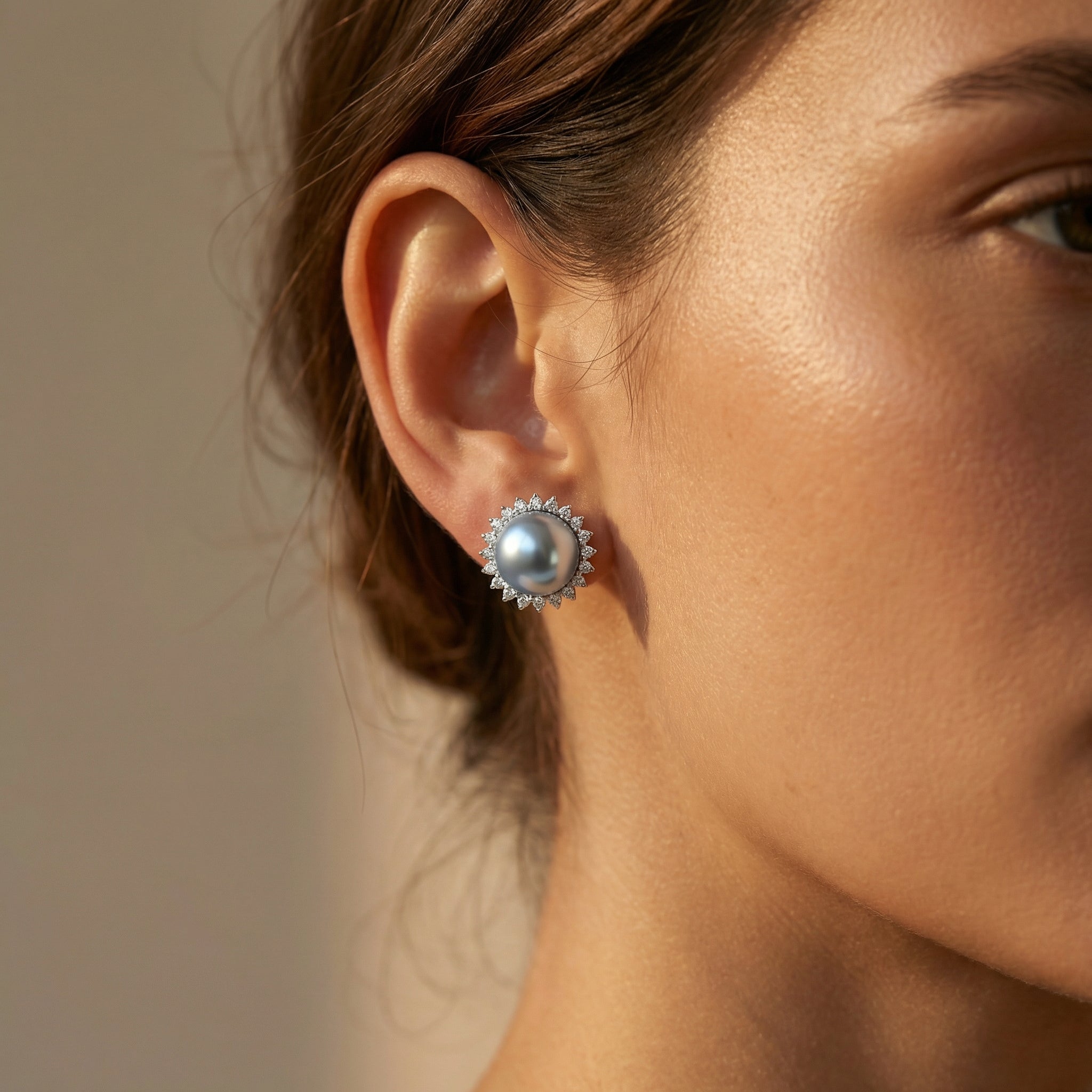 Halo Akoya Pearl Studs