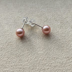 Poetic Haze · 6mm Cultured Freshwater Pearl Studs (3 Colors)